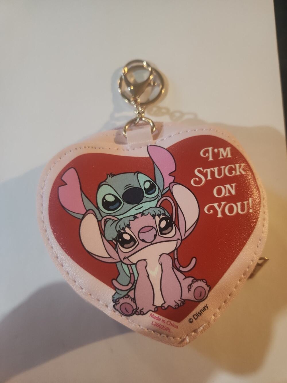 Stitch and Angel Valentine’s day coin pouch with keychain Purse Hang Disney